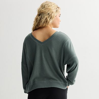 Juniors’ Aeropostale Oversized 2-Way Waffle Tee