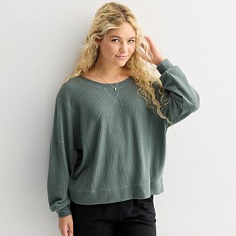 Juniors’ Aeropostale Oversized 2-Way Waffle Tee