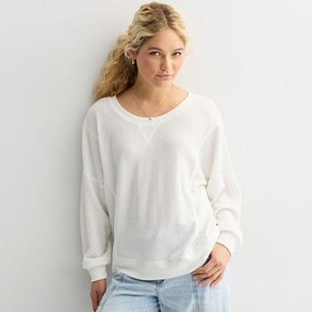 Juniors’ Aeropostale Oversized 2-Way Waffle Tee
