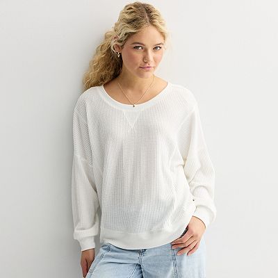 Juniors' Aeropostale Oversized 2-Way Waffle Tee