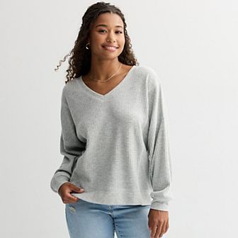 Juniors’ Aeropostale Oversized 2-Way Waffle Tee