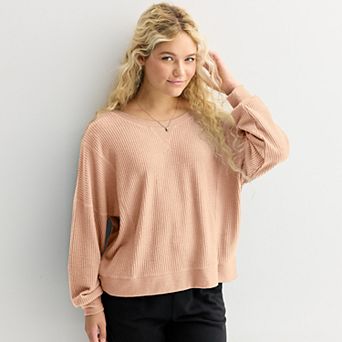 Juniors’ Aeropostale Oversized 2-Way Waffle Tee