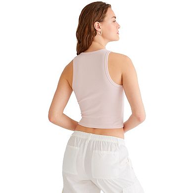 Juniors’ Aeropostale Racer Cropped Graphic Tank Top