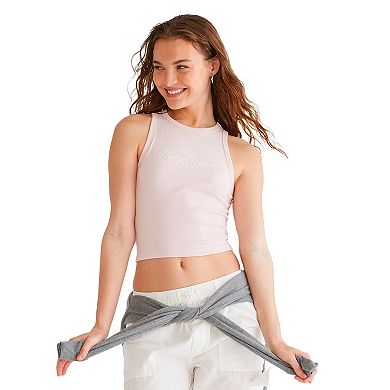 Juniors’ Aeropostale Racer Cropped Graphic Tank Top