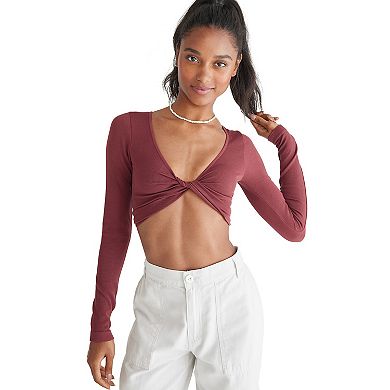 Juniors' Aeropostale Seamless Scoopneck Crop Top