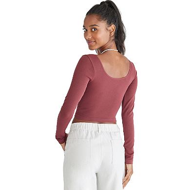 Juniors' Aeropostale Seamless Scoopneck Crop Top