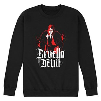 Disney Villains 101 Dalmatians Cruella Deville Men's Fleece Sweatshirt