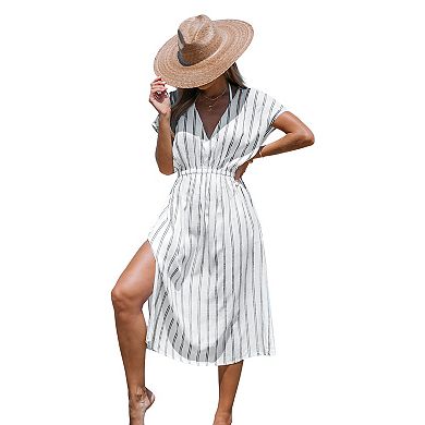Women's Cupshe Striped Midi Cover-Up Dress