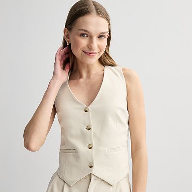 Juniors' SO® Button Front Vest