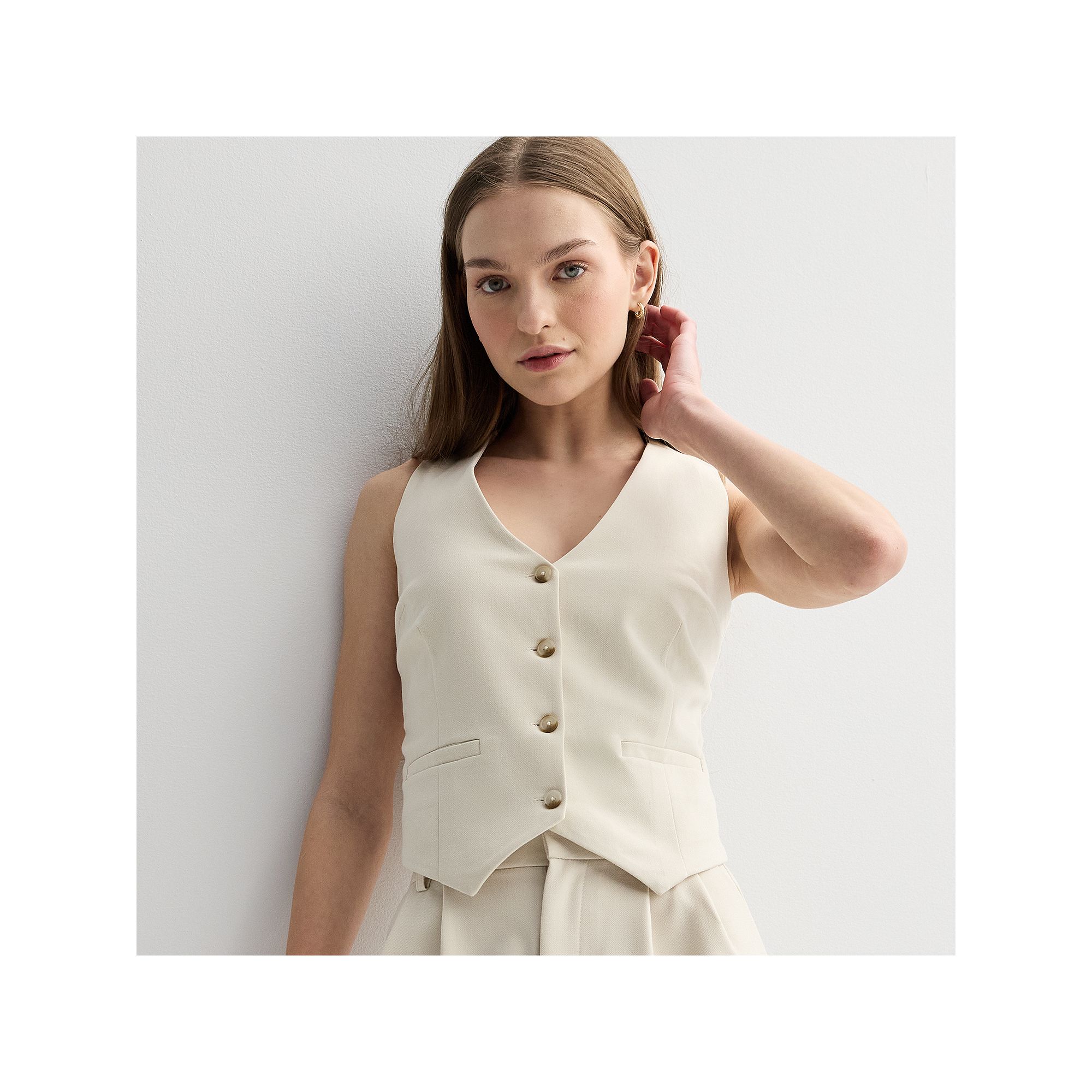 Juniors SO® Button Front Vest, Girls, Size: XS, Ivory