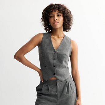 Juniors' SO® Button Front Vest