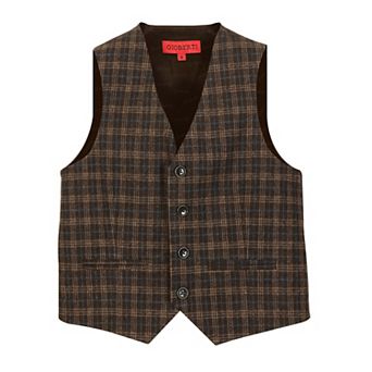 Gioberti Boy's Tweed Plaid Formal Suit Vest