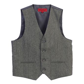 Gioberti Boy's Tweed Plaid Formal Suit Vest