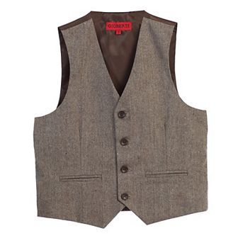 Gioberti Boy's Tweed Plaid Formal Suit Vest