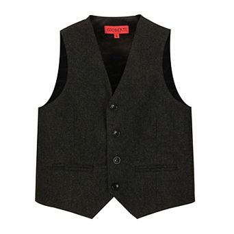 Gioberti Boy's Tweed Plaid Formal Suit Vest