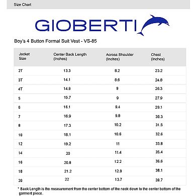 Gioberti Boy's 4 Button Formal Suit Vest