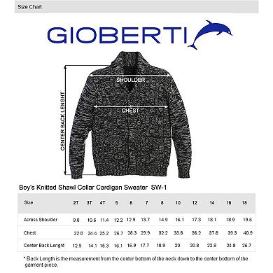 Gioberti Boy's 100% Cotton Knitted Shawl Collar Cardigan Sweater