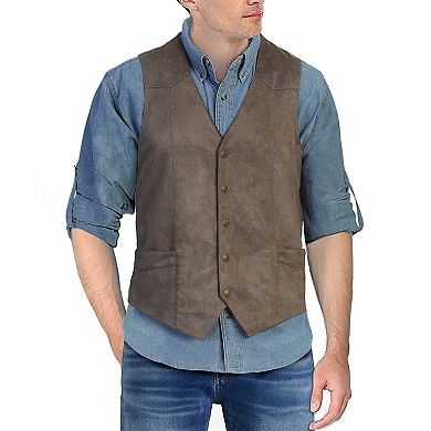 Gioberti Men's 5 Button Faux Suede Vest