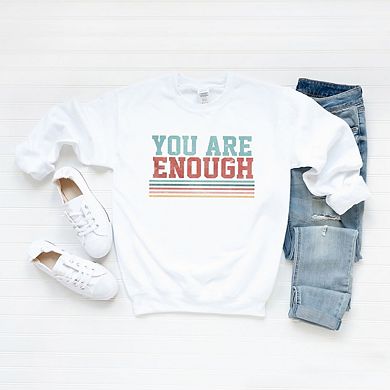 Simply Sage Market You Are Enough Stripes Sweatshirt