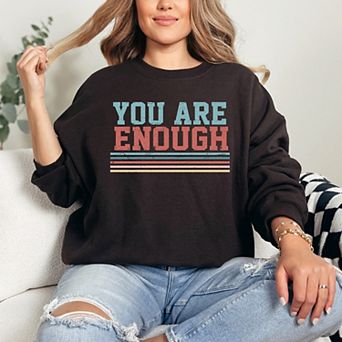 Simply Sage Market You Are Enough Stripes Sweatshirt