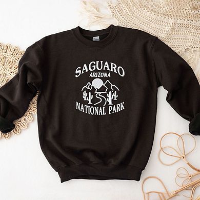 Embroidered Saguaro Arizona  Sweatshirt