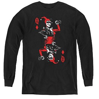Batman Quinn Of Diamonds Youth Long Sleeve T-shirt