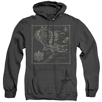 Lord Of The Rings Map Of Middle Earth Adult Heather Hoodie