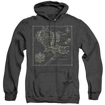 Lord Of The Rings Map Of Middle Earth Adult Heather Hoodie