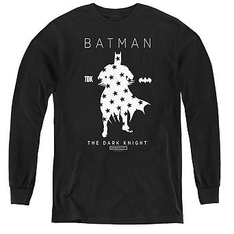 Batman Star Silhouette Youth Long Sleeve T-shirt
