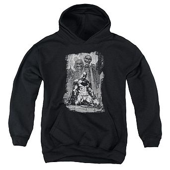 Batman Sketchy Shadows Youth Pull Over Hoodie