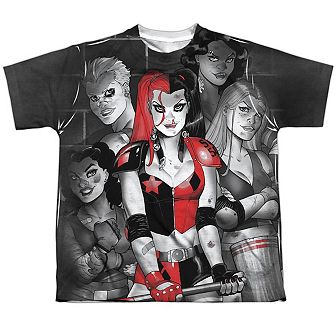 Batman Bad Girls Short Sleeve Youth Poly Crew T-shirt