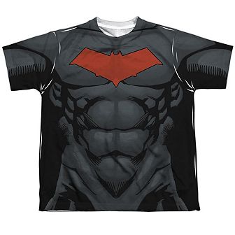 Batman Red Hood Style 2 Short Sleeve Youth Poly Crew T-Shirt