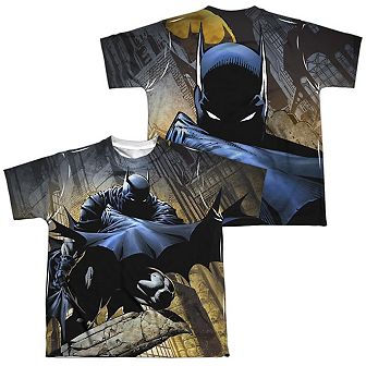 Batman In Shadow Short Sleeve Youth Poly Crew T-shirt