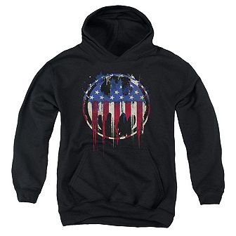 Batman Bleeding Signal Youth Pull Over Hoodie