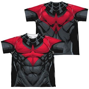 Batman Nightwing Red Uniform Short Sleeve Youth Poly Crew T-shirt