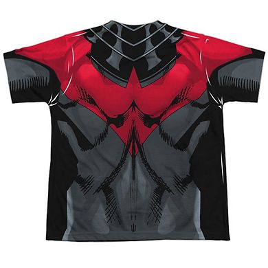 Batman Nightwing Red Uniform Short Sleeve Youth Poly Crew T-shirt