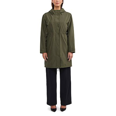 Women s Ellen Tracy Hooded Waterproof Raincoat