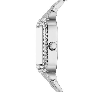 Folio Women's Silver Tone Bracelet, Watch & Necklace Set