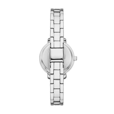 Folio Women's Silver Tone Watch & Necklace Set