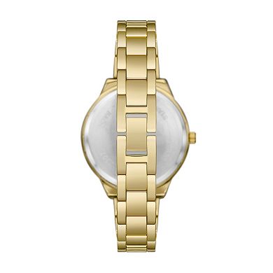 Folio Women's Gold Tone Watch, Bracelet & Necklace Set