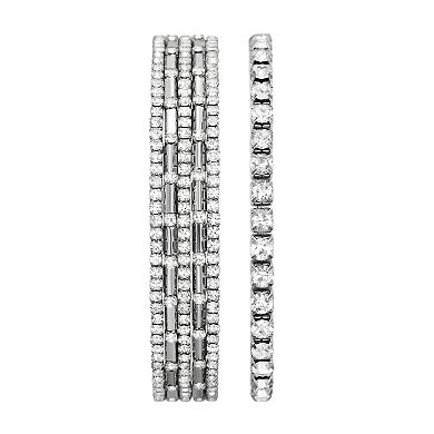 Folio Women's Silver Tone Watch & Bracelets Set