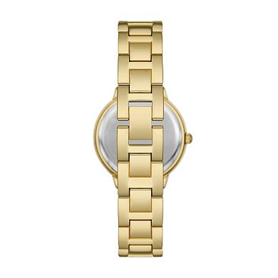 Folio Women's Gold Tone Watch, Bracelet & Earrings Set