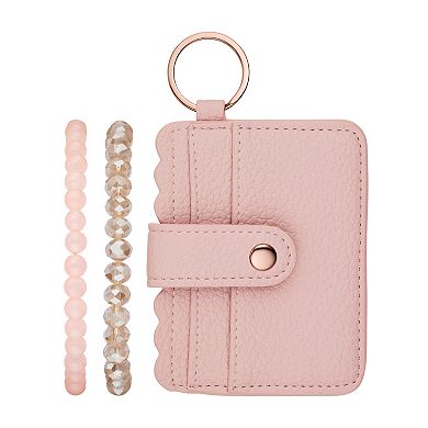 Folio Women's Pink Watch, Bracelets & Keychain Set 