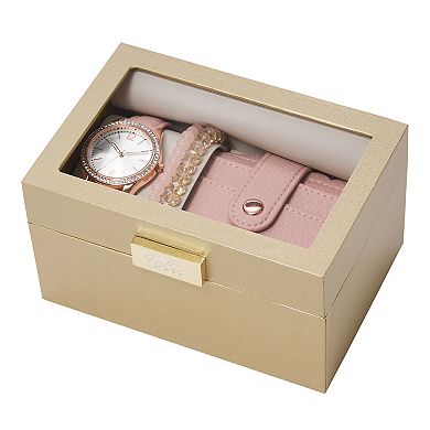 Folio Women's Pink Watch, Bracelets & Keychain Set