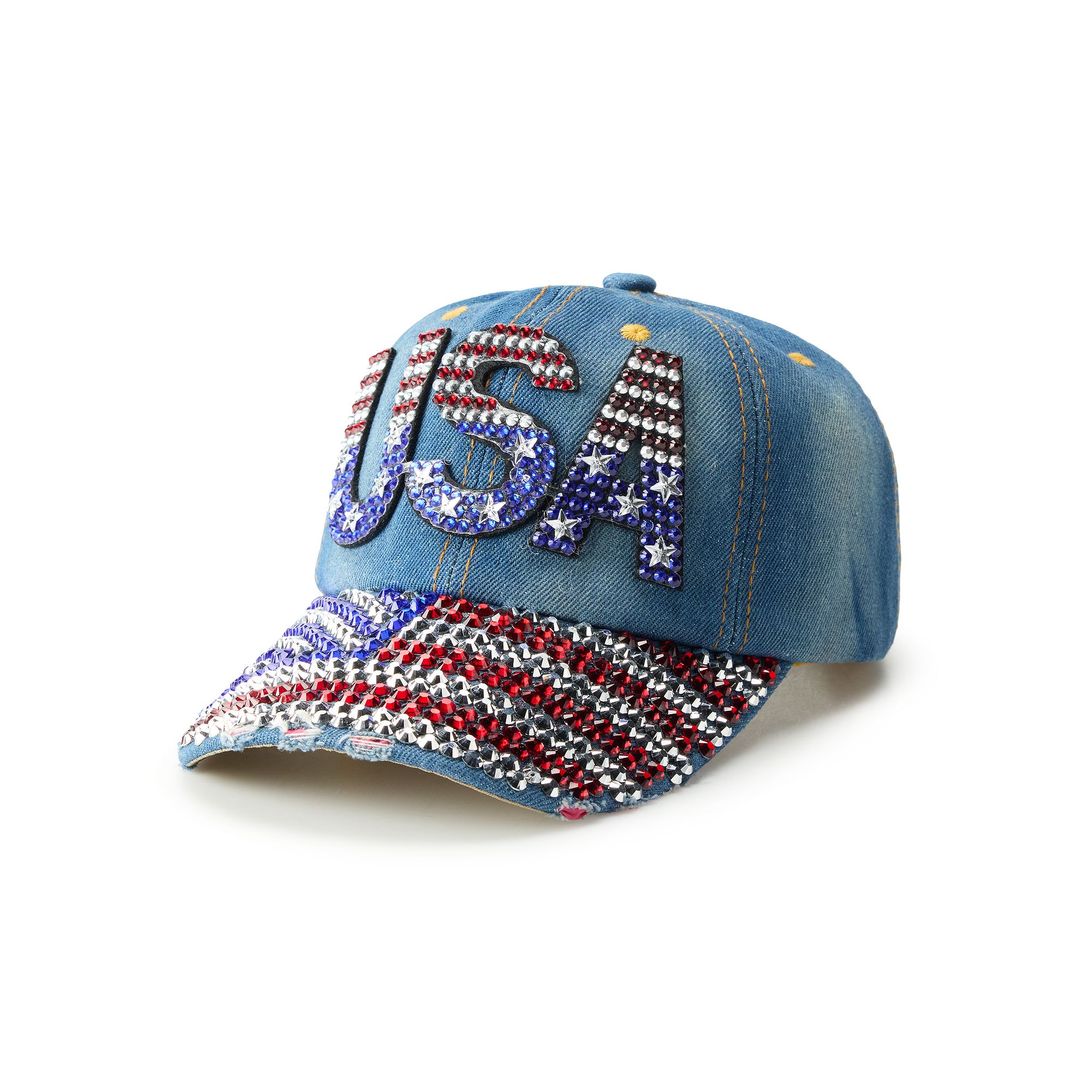 Womens Collection XIIX USA Flag Baseball Hat, Blue