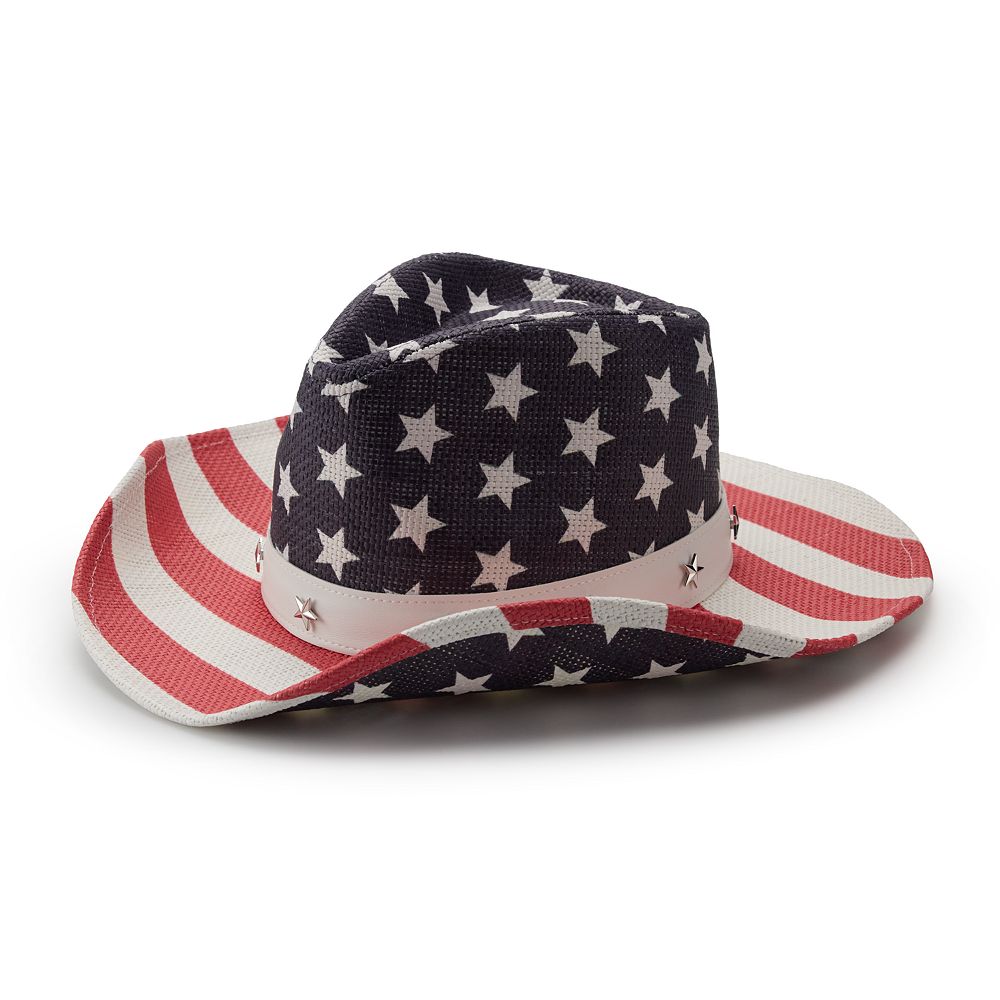1299 American Flag Cowboy Hat For Men Women Usa Wide Brim Breathable Americana Flag Cowboy Hat – Totes.com USA main image 3