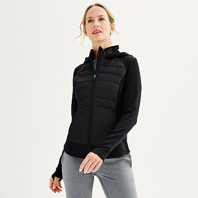 Women s Tek Gear Hooded Mixed Media Jacket