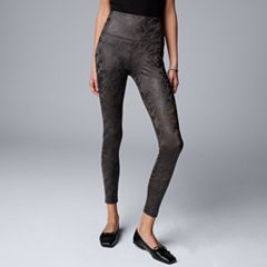 Vera Wang Simply Vera Faux Leather Moto Leggings S Small Black High Rise  NEW - $25 New With Tags - From Kaliq