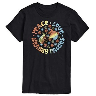 Men's SpongeBob SquarePants Peace Love Graphic Tee