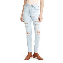 Womens Blue Skinny Jeans - Bottoms, Clothing